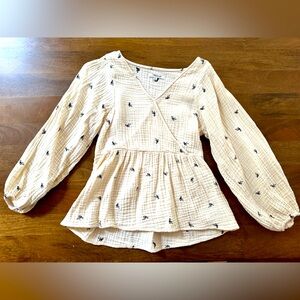 Madewell cotton peplum blouse